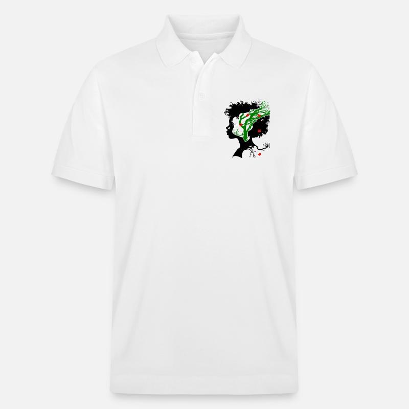 Arbre abstrait avec des fleurs - Polo PREPSTER bio Stanley/Stella Unisexe - blanc
