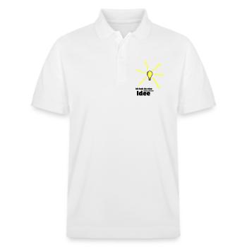 schlechte Idee - Stanley/Stella Unisex Bio-Poloshirt PREPSTER - Weiß - Vorne - Roxy (174cm) & Andy (188cm)