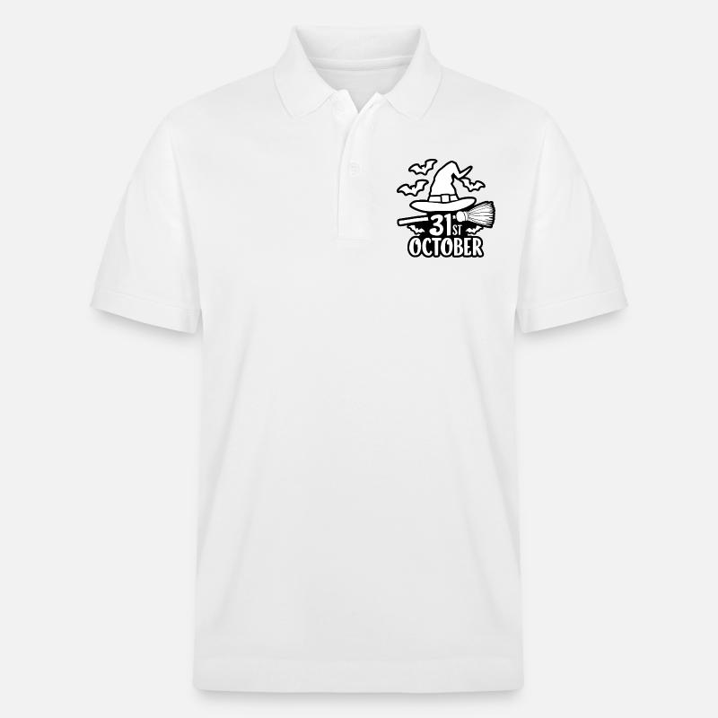 31 octobre Halloween Dicton Citation - Polo PREPSTER bio Stanley/Stella Unisexe - blanc