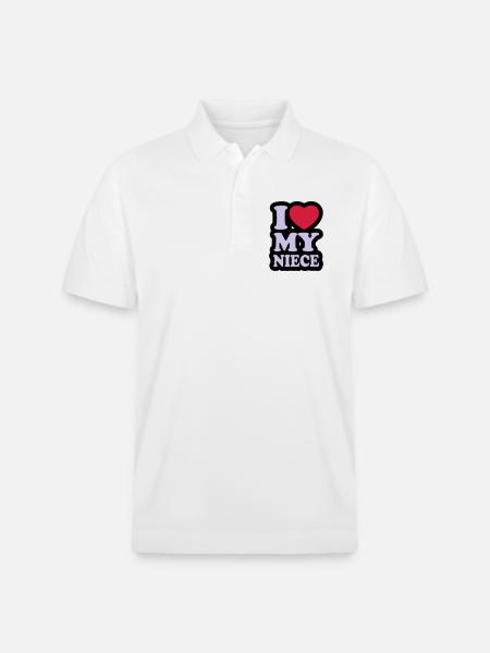 I love my niece - Stanley/Stella Unisex Organic Polo Shirt PREPSTER - white