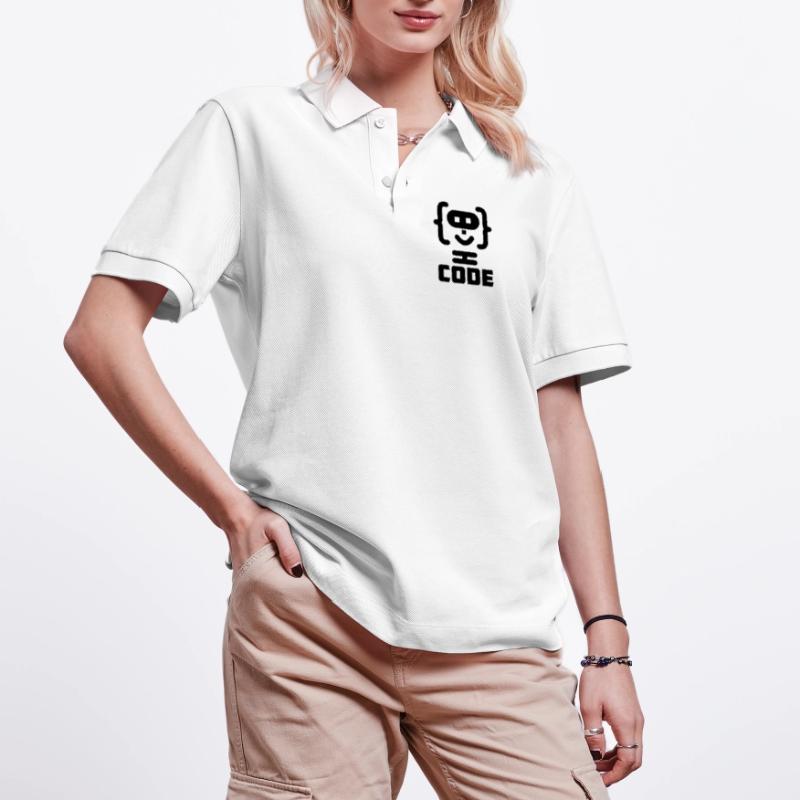 Hacker-Programmierer-Code-Logo mit Text CODE Stanley/Stella Unisex Bio-Poloshirt PREPSTER
