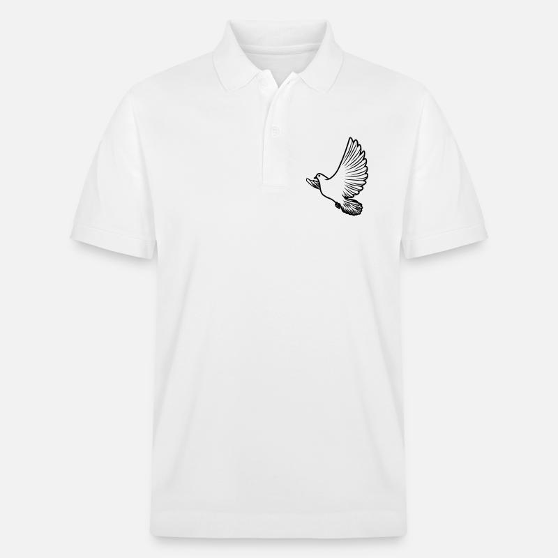 Transparente Friedenstaube - Stanley/Stella Unisex Bio-Poloshirt PREPSTER - Weiß