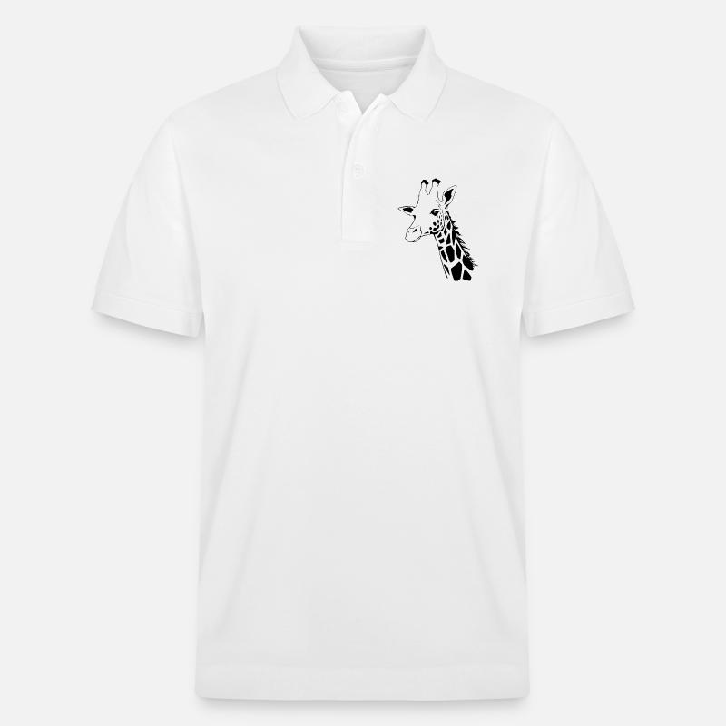 Giraffe Geschenk Weihnachten - Stanley/Stella Unisex Bio-Poloshirt PREPSTER - Weiß