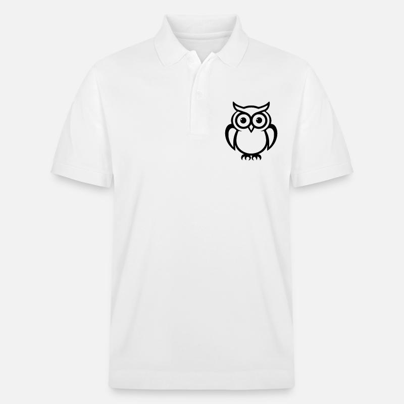 Eule Eulen Vogel - Stanley/Stella Unisex Bio-Poloshirt PREPSTER - Weiß