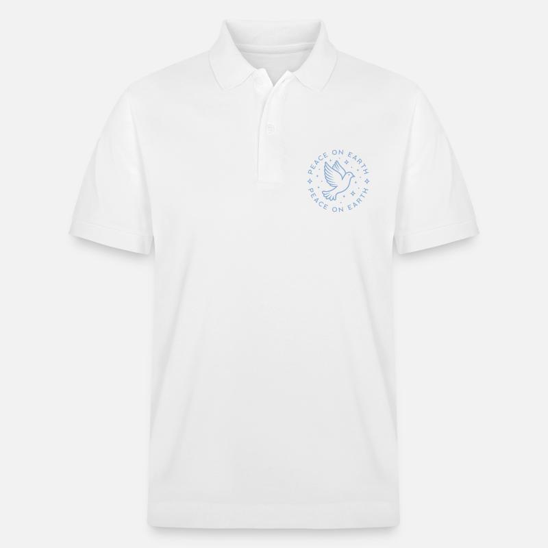 Paix sur terre colombe bleu - Polo PREPSTER bio Stanley/Stella Unisexe - blanc