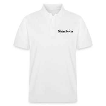 Sternzeichen Steinbock Steinböckin - Stanley/Stella Unisex Bio-Poloshirt PREPSTER - Weiß - Vorne - Roxy (174cm) & Andy (188cm)