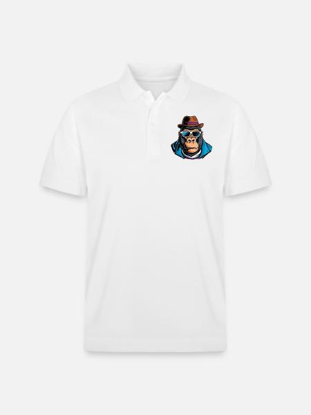 gorilla hut brille anzug - Stanley/Stella Unisex Bio-Poloshirt PREPSTER - Weiß