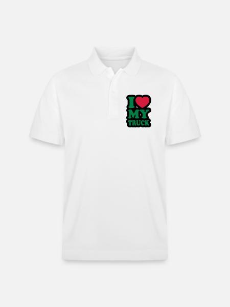 I love my truck - Stanley/Stella Unisex Organic Polo Shirt PREPSTER - white