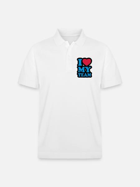 I love my team - Stanley/Stella Unisex Organic Polo Shirt PREPSTER - white