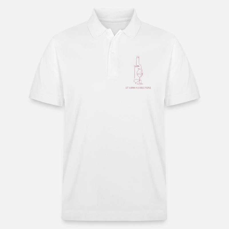 Drinks & Judging – One Line Art - Stanley/Stella Unisex Bio-Poloshirt PREPSTER - Weiß