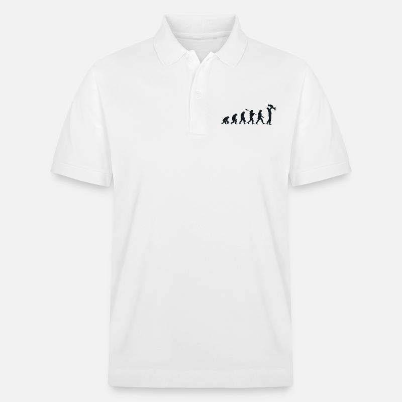 Darwin Evolution for Dads 👨 👧 👦 - Stanley/Stella Unisex Organic Polo Shirt PREPSTER - white