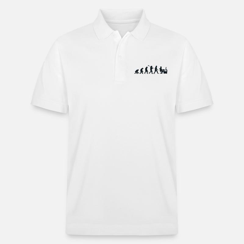 Évolution Darwin pour les Geeks 💻 - Polo PREPSTER bio Stanley/Stella Unisexe - blanc