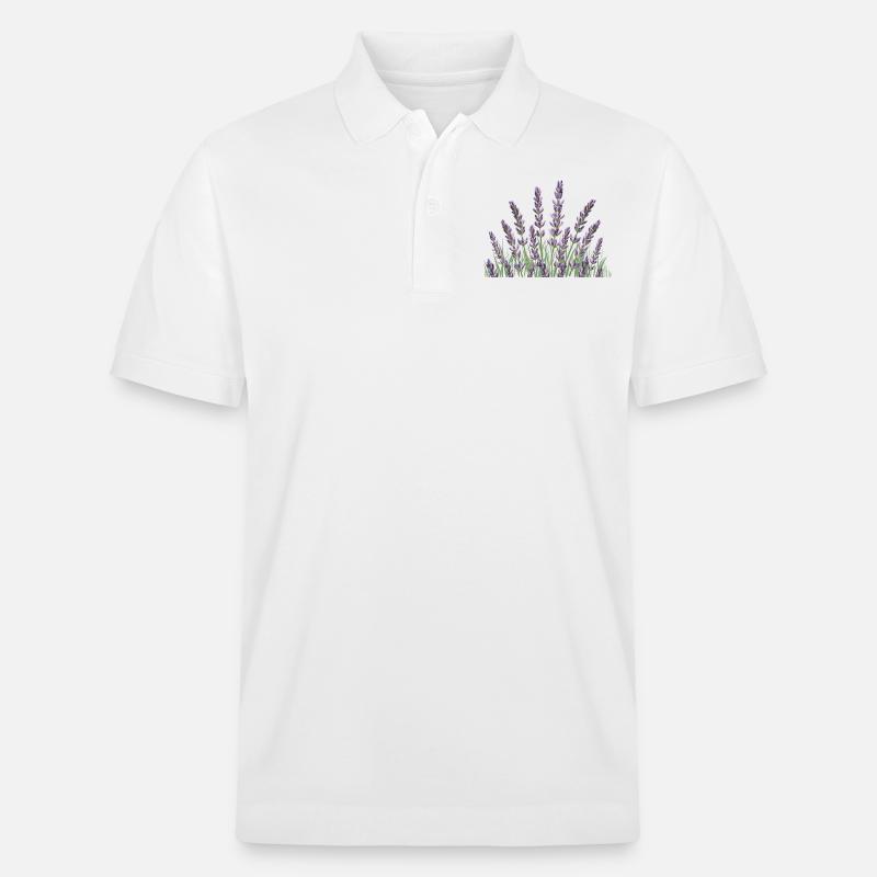 Tiges de lavande Lavande - Polo PREPSTER bio Stanley/Stella Unisexe - blanc