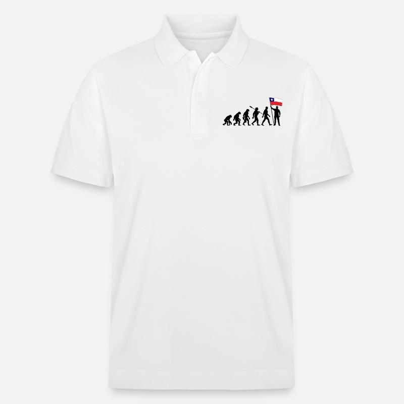 Chile - Evolution - Flagge - Nation - Stanley/Stella Unisex Bio-Poloshirt PREPSTER - Weiß
