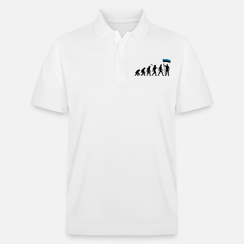 Estland - Evolution - Flagge - Nation - Stanley/Stella Unisex Bio-Poloshirt PREPSTER - Weiß