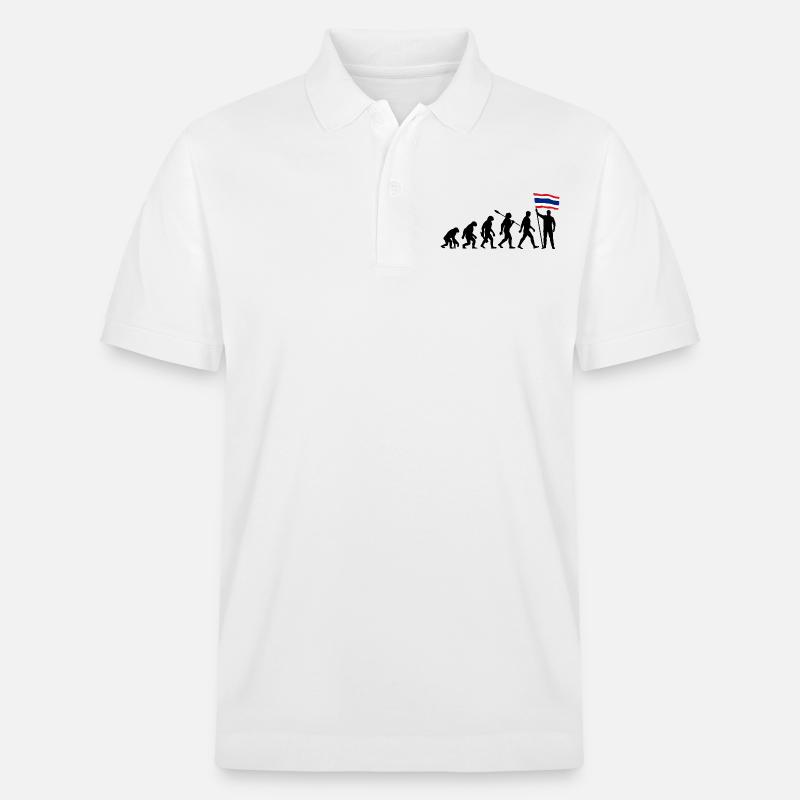 Thaïlande - Evolution - Drapeau - Nation - Polo PREPSTER bio Stanley/Stella Unisexe - blanc