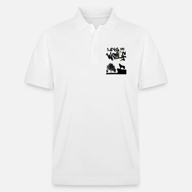 Lebe wie ein Wolf - Stanley/Stella Unisex Bio-Poloshirt PREPSTER - Weiß