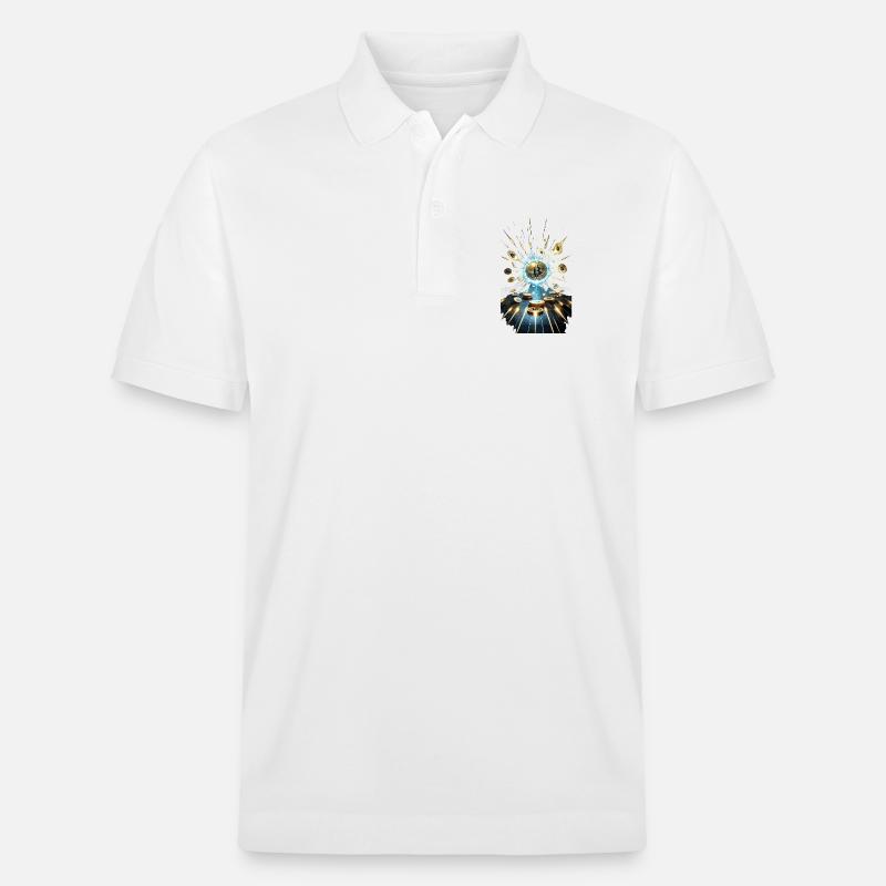 Bitcoin Explosion Digital Art Design - Stanley/Stella Unisex Bio-Poloshirt PREPSTER - Weiß