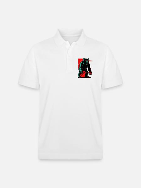 Mecha Techno Bear - Stanley/Stella Unisex Organic Polo Shirt PREPSTER - white