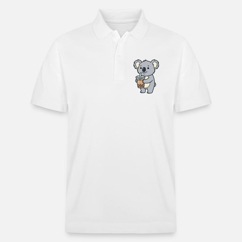 Koala-Bubble-Tea - Stanley/Stella Unisex Bio-Poloshirt PREPSTER - Weiß