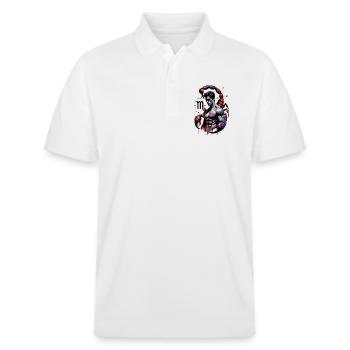 Scorpion Homme – Cadeau Astrologie - Polo PREPSTER bio Stanley/Stella Unisexe - blanc - Devant - Roxy (174cm) & Andy (188cm)