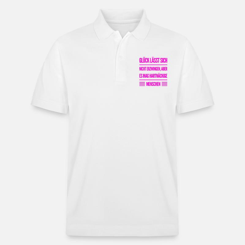 ich bin hartnäckig - Stanley/Stella Unisex Bio-Poloshirt PREPSTER - Weiß
