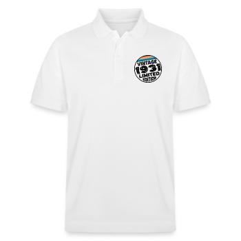 Limited Edition since 1931 Birthday Gift - Stanley/Stella Unisex Organic Polo Shirt PREPSTER - white - Front - Roxy (174cm) & Andy (188cm)