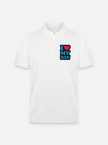 I love my son - Stanley/Stella Unisex Organic Polo Shirt PREPSTER - white