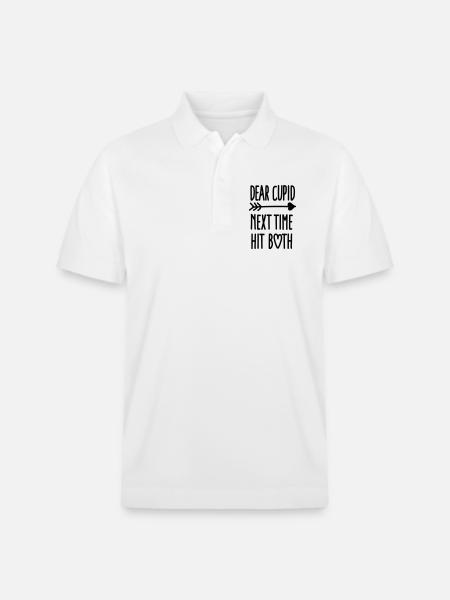 Dear Cupid next time hit both - Stanley/Stella Unisex Organic Polo Shirt PREPSTER - white