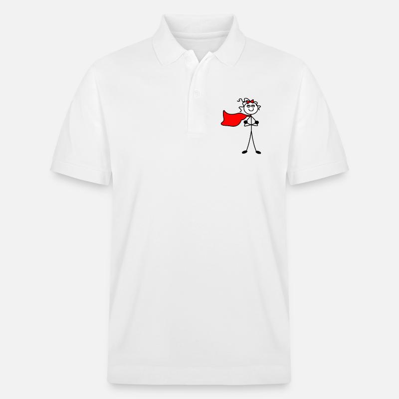 Superwoman oder mit verschränkten Armen - Stanley/Stella Unisex Bio-Poloshirt PREPSTER - Weiß