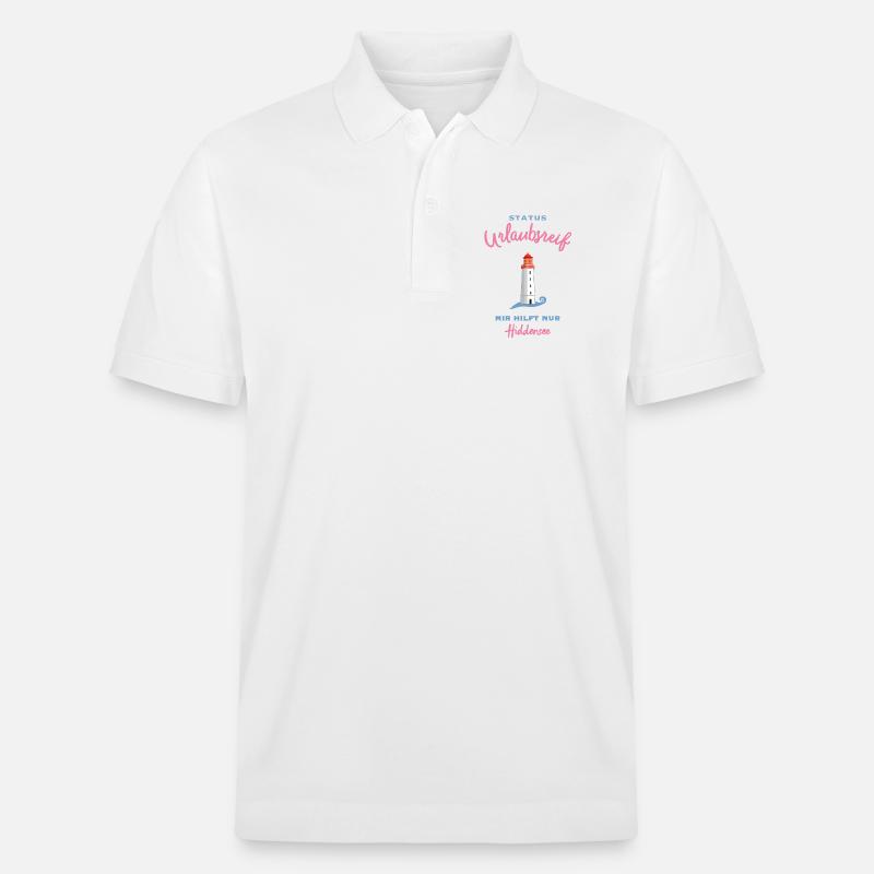 Hiddensee, Leuchtturm Dornbusch, Urlaubsreif - Stanley/Stella Unisex Bio-Poloshirt PREPSTER - Weiß