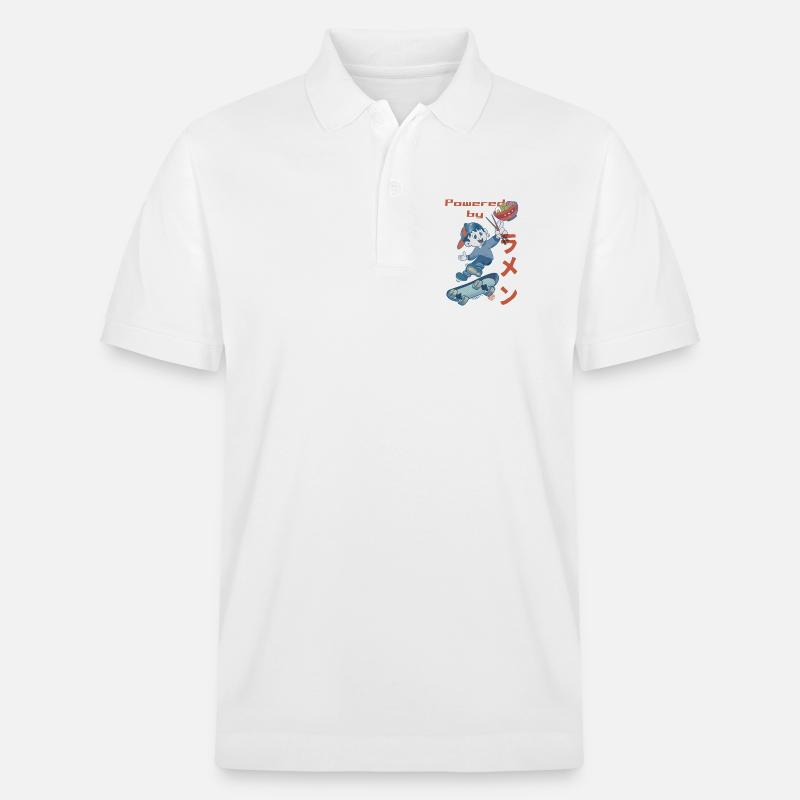 Powered by Ramen - Stanley/Stella Unisex Bio-Poloshirt PREPSTER - Weiß
