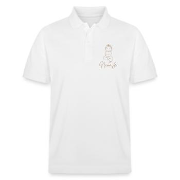 Yoga Namaste - Stanley/Stella Unisex Organic Polo Shirt PREPSTER - white - Front - Roxy (174cm) & Andy (188cm)