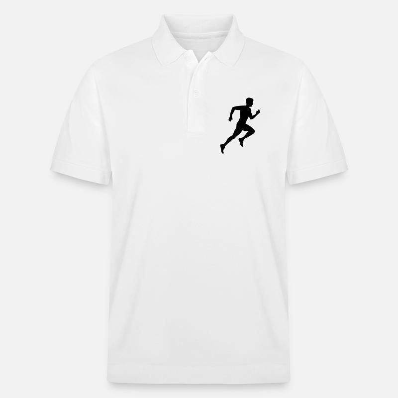 rennen_silhouette - Stanley/Stella Unisex Bio-Poloshirt PREPSTER - Weiß