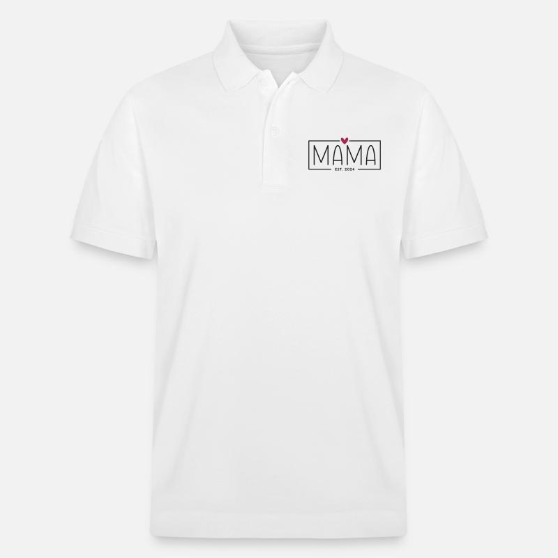 Mama Est. 2024 - Stanley/Stella Unisex Bio-Poloshirt PREPSTER - Weiß