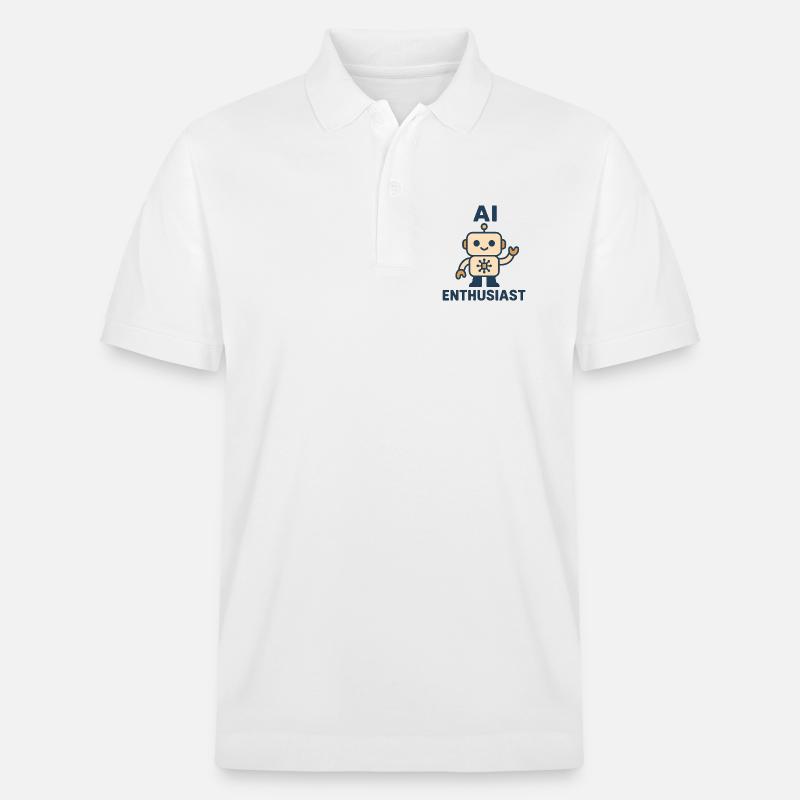 KI-Enthusiasten-Roboter - Stanley/Stella Unisex Bio-Poloshirt PREPSTER - Weiß