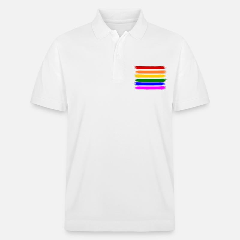 Regenbogen Regenbogenfahne - Stanley/Stella Unisex Bio-Poloshirt PREPSTER - Weiß