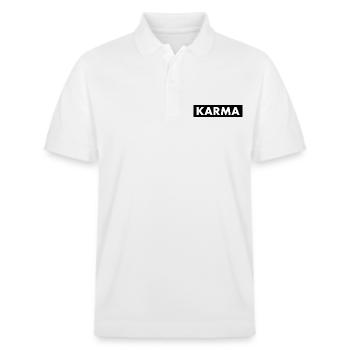 Karma - Stanley/Stella Unisex Organic Polo Shirt PREPSTER - white - Front - Roxy (174cm) & Andy (188cm)
