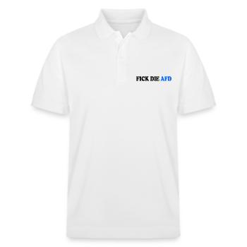 Fick die afd - Stanley/Stella Unisex Bio-Poloshirt PREPSTER - Weiß - Vorne - Roxy (174cm) & Andy (188cm)