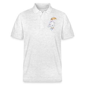 Kleines Mädchen Magic Umbrella: Feenflug - Stanley/Stella Unisex Bio-Poloshirt PREPSTER - Weiß meliert - Vorne - Roxy (174cm) & Andy (188cm)