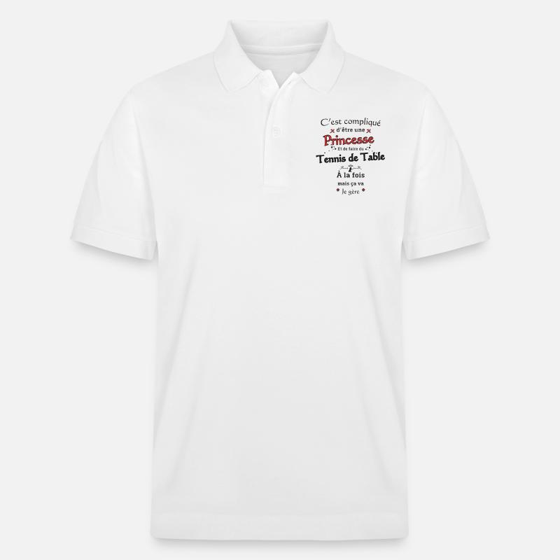 Princesse Et Tennis de Table - Polo PREPSTER bio Stanley/Stella Unisexe - blanc