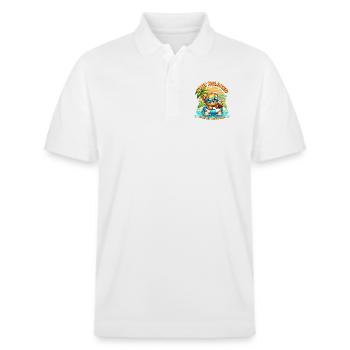 Stay Relaxed Teddybär - Stanley/Stella Unisex Bio-Poloshirt PREPSTER - Weiß - Vorne - Roxy (174cm) & Andy (188cm)