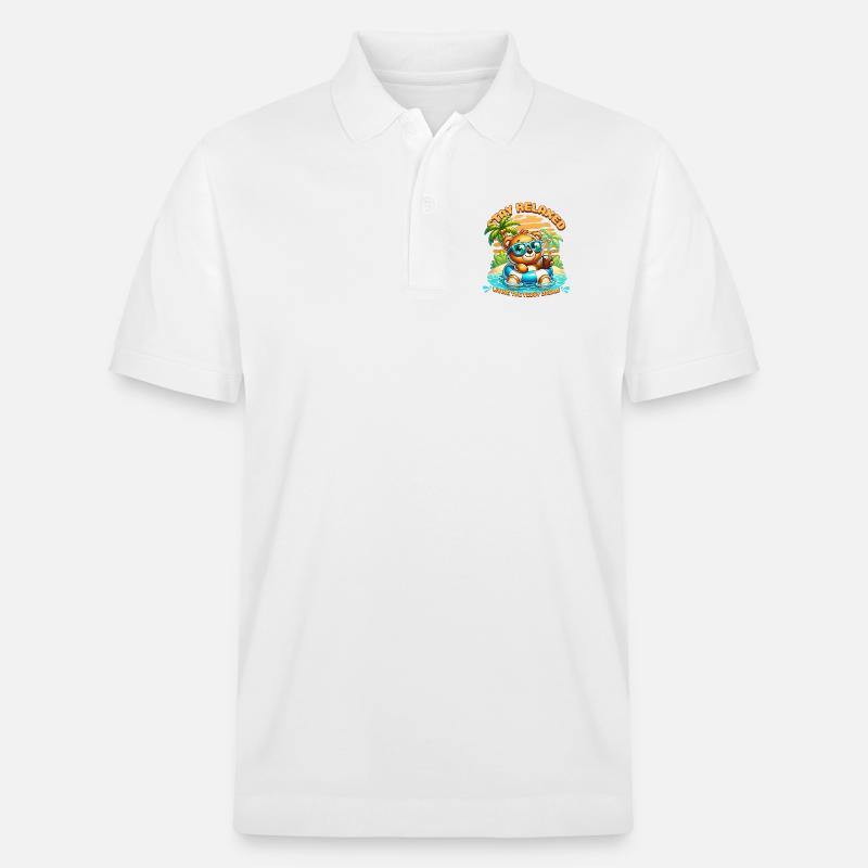 Stay Relaxed Teddybär - Stanley/Stella Unisex Bio-Poloshirt PREPSTER - Weiß