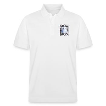 Spooky Ghost Geist Halloween - Stanley/Stella Unisex Organic Polo Shirt PREPSTER - white - Front - Roxy (174cm) & Andy (188cm)