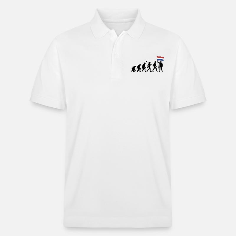 Holland - Evolution - Flagge - Nation - Stanley/Stella Unisex Bio-Poloshirt PREPSTER - Weiß