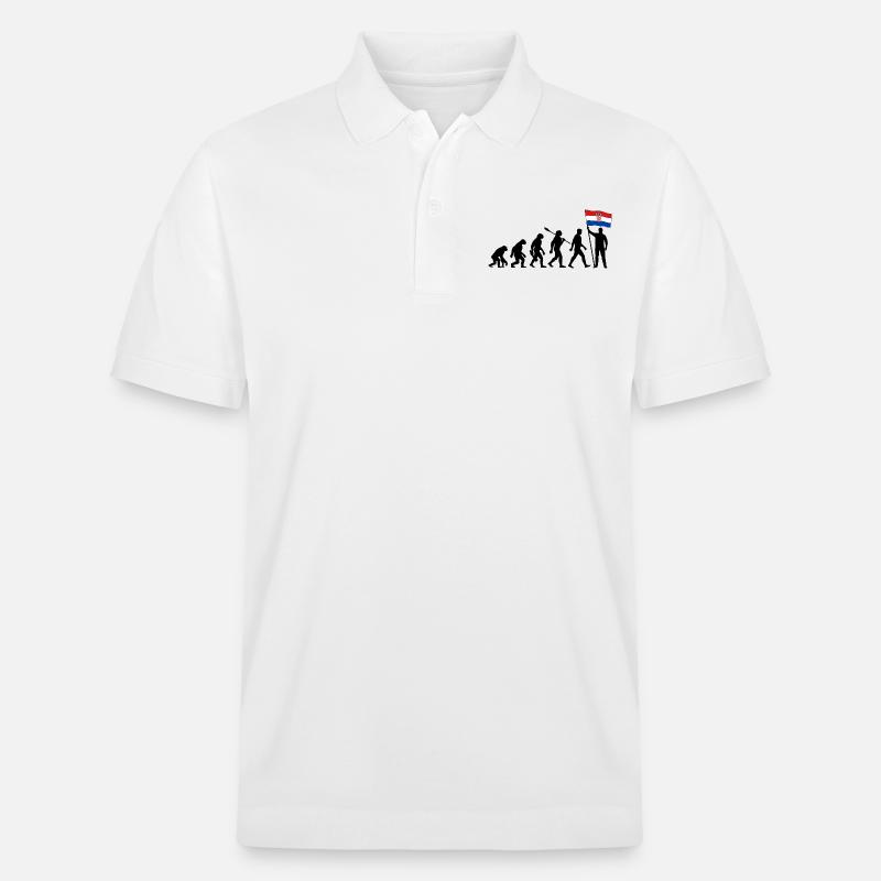 Kroatien - Evolution - Flagge - Nation - Stanley/Stella Unisex Bio-Poloshirt PREPSTER - Weiß