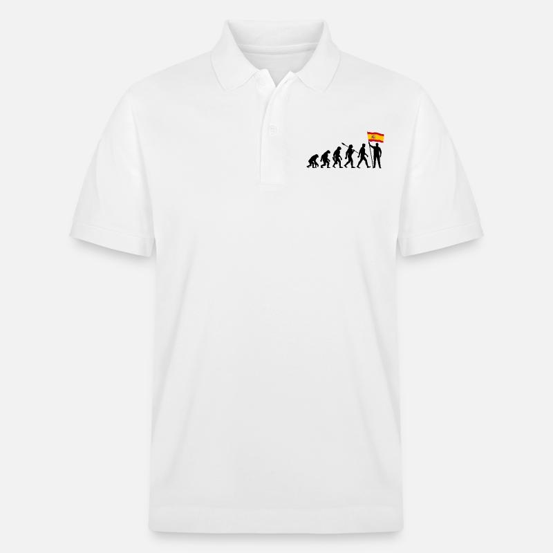 Spanien - Evolution - Flagge - Nation - Stanley/Stella Unisex Bio-Poloshirt PREPSTER - Weiß