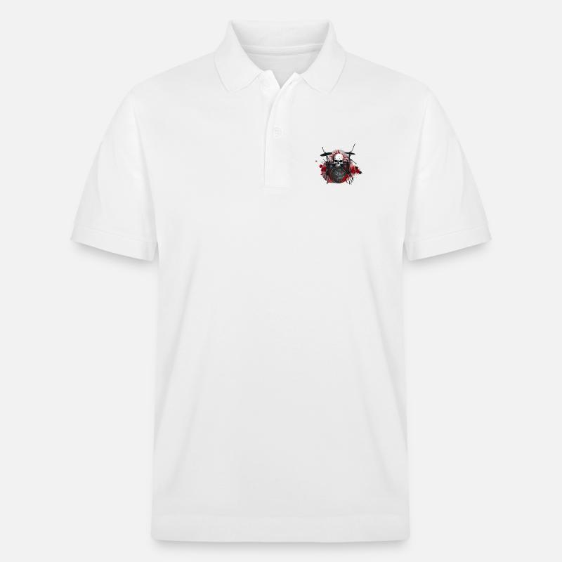 Drums crazy - Stanley/Stella Unisex Bio-Poloshirt PREPSTER - Weiß