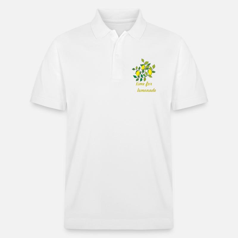 time for lemonade zitronen - Stanley/Stella Unisex Bio-Poloshirt PREPSTER - Weiß