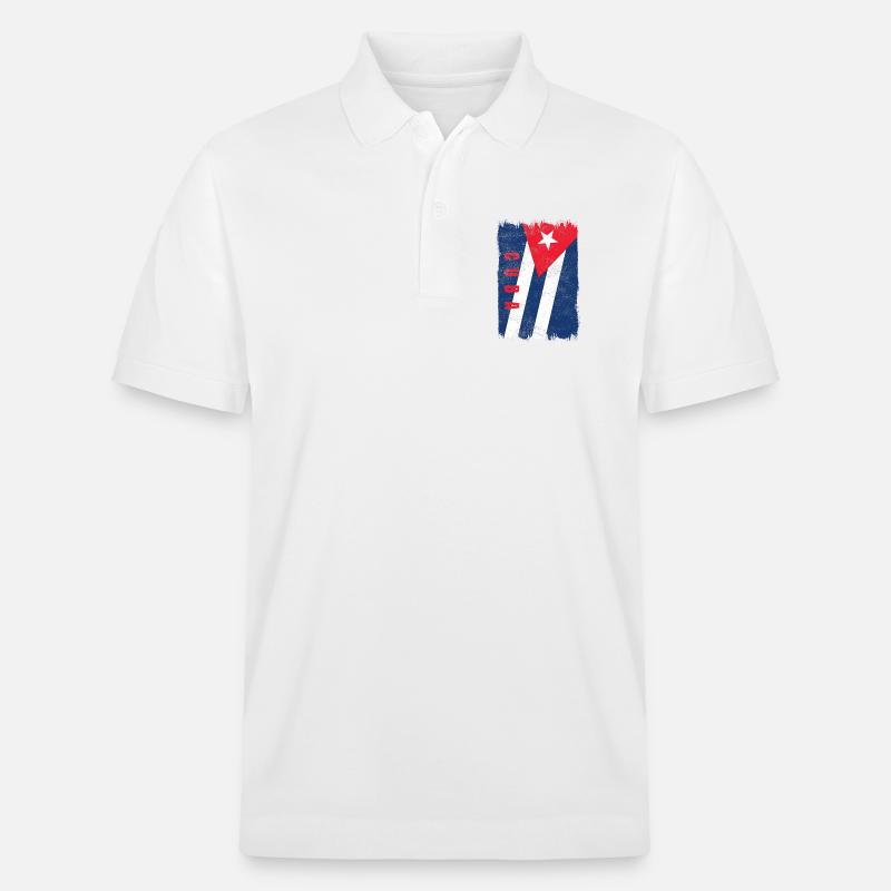 Drapeau de Cuba - Polo PREPSTER bio Stanley/Stella Unisexe - blanc